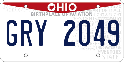 OH license plate GRY2049