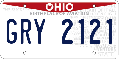 OH license plate GRY2121