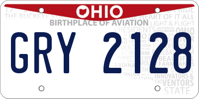 OH license plate GRY2128