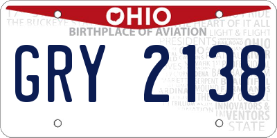 OH license plate GRY2138