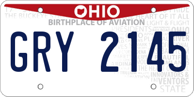 OH license plate GRY2145