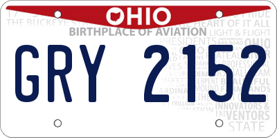 OH license plate GRY2152
