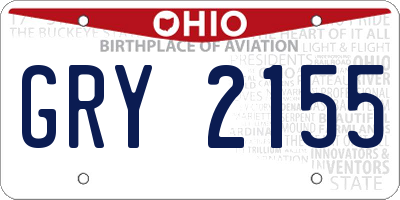 OH license plate GRY2155