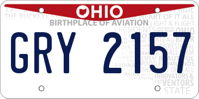 OH license plate GRY2157