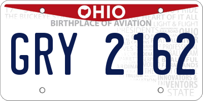 OH license plate GRY2162