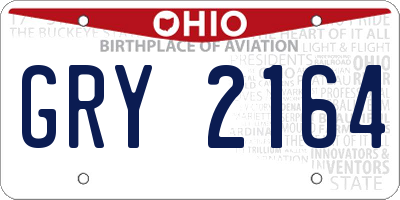 OH license plate GRY2164