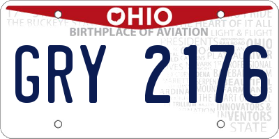 OH license plate GRY2176
