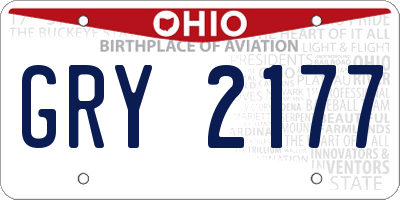 OH license plate GRY2177