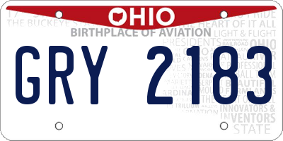 OH license plate GRY2183