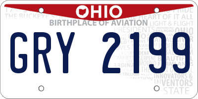 OH license plate GRY2199