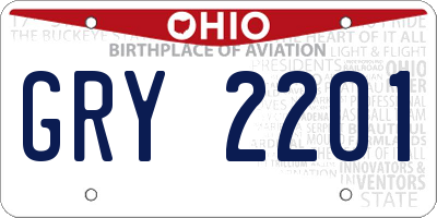 OH license plate GRY2201