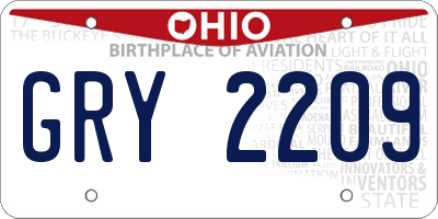 OH license plate GRY2209