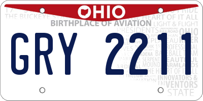 OH license plate GRY2211