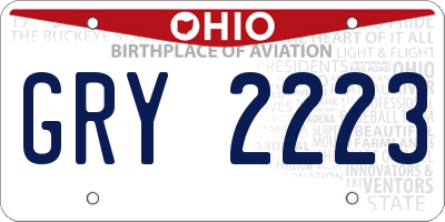 OH license plate GRY2223