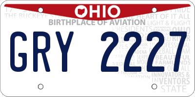 OH license plate GRY2227