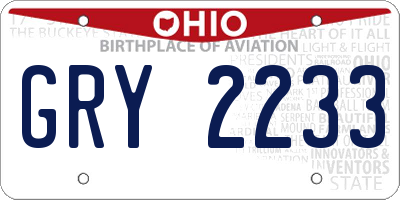 OH license plate GRY2233
