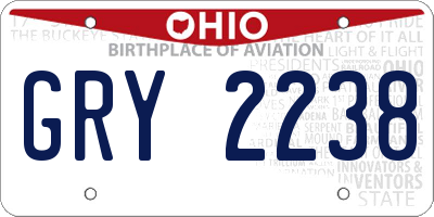 OH license plate GRY2238