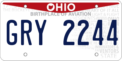 OH license plate GRY2244