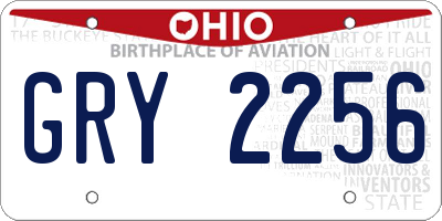 OH license plate GRY2256