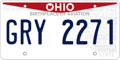 OH license plate GRY2271