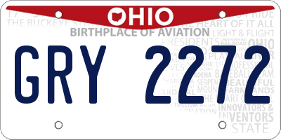 OH license plate GRY2272