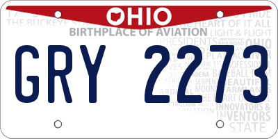 OH license plate GRY2273