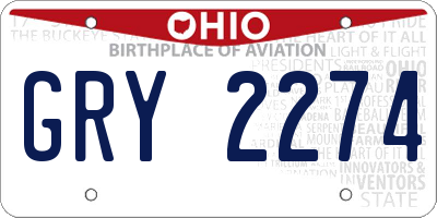 OH license plate GRY2274