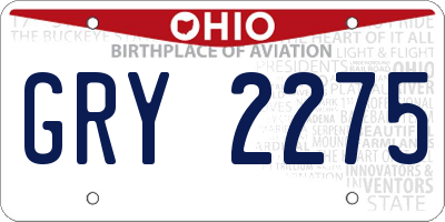OH license plate GRY2275
