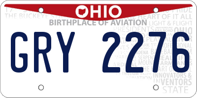 OH license plate GRY2276
