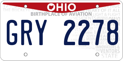 OH license plate GRY2278