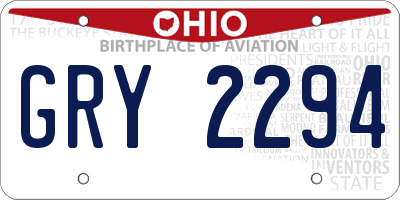 OH license plate GRY2294