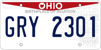 OH license plate GRY2301