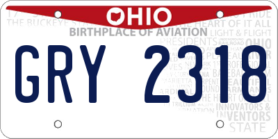 OH license plate GRY2318