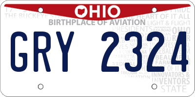 OH license plate GRY2324