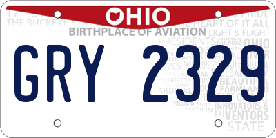 OH license plate GRY2329