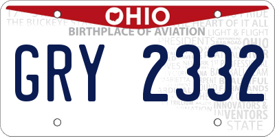 OH license plate GRY2332