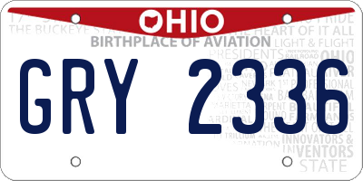 OH license plate GRY2336