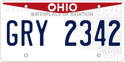 OH license plate GRY2342