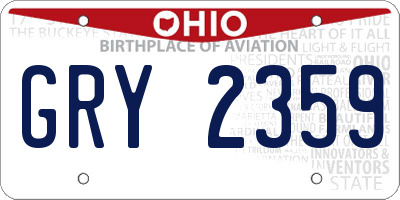 OH license plate GRY2359