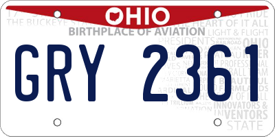 OH license plate GRY2361