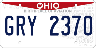 OH license plate GRY2370