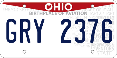 OH license plate GRY2376