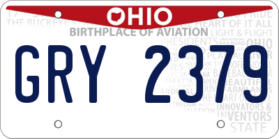 OH license plate GRY2379