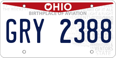 OH license plate GRY2388