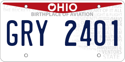 OH license plate GRY2401