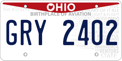 OH license plate GRY2402