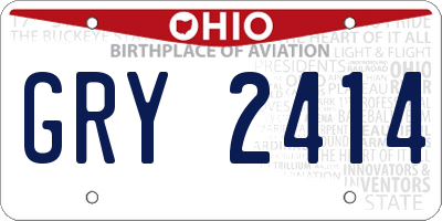 OH license plate GRY2414