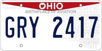 OH license plate GRY2417
