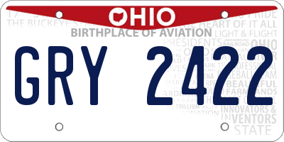 OH license plate GRY2422