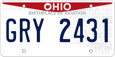 OH license plate GRY2431